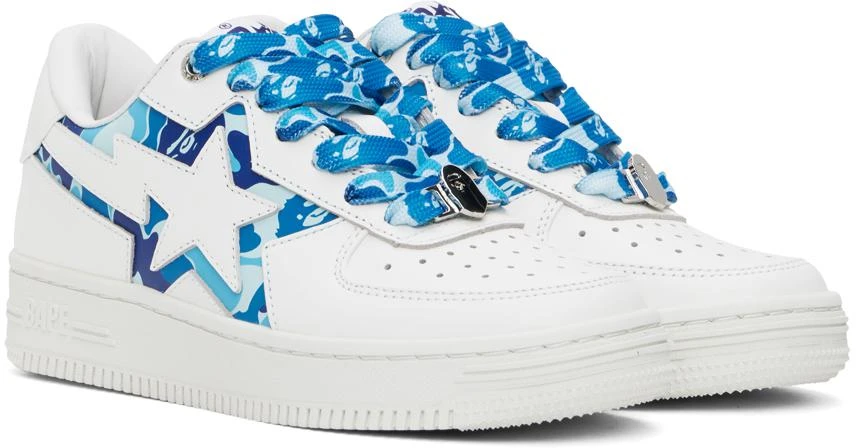 Bape White & Blue STA Icon ABC Camo Sneakers 4