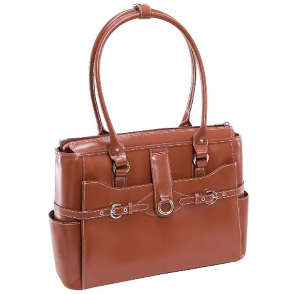 McKleinUSA McKlein 96564 15.6 in. Willow Springs Leather Ladies Briefcase- Brown - 16.5 x 5.25 x 11.5 in.