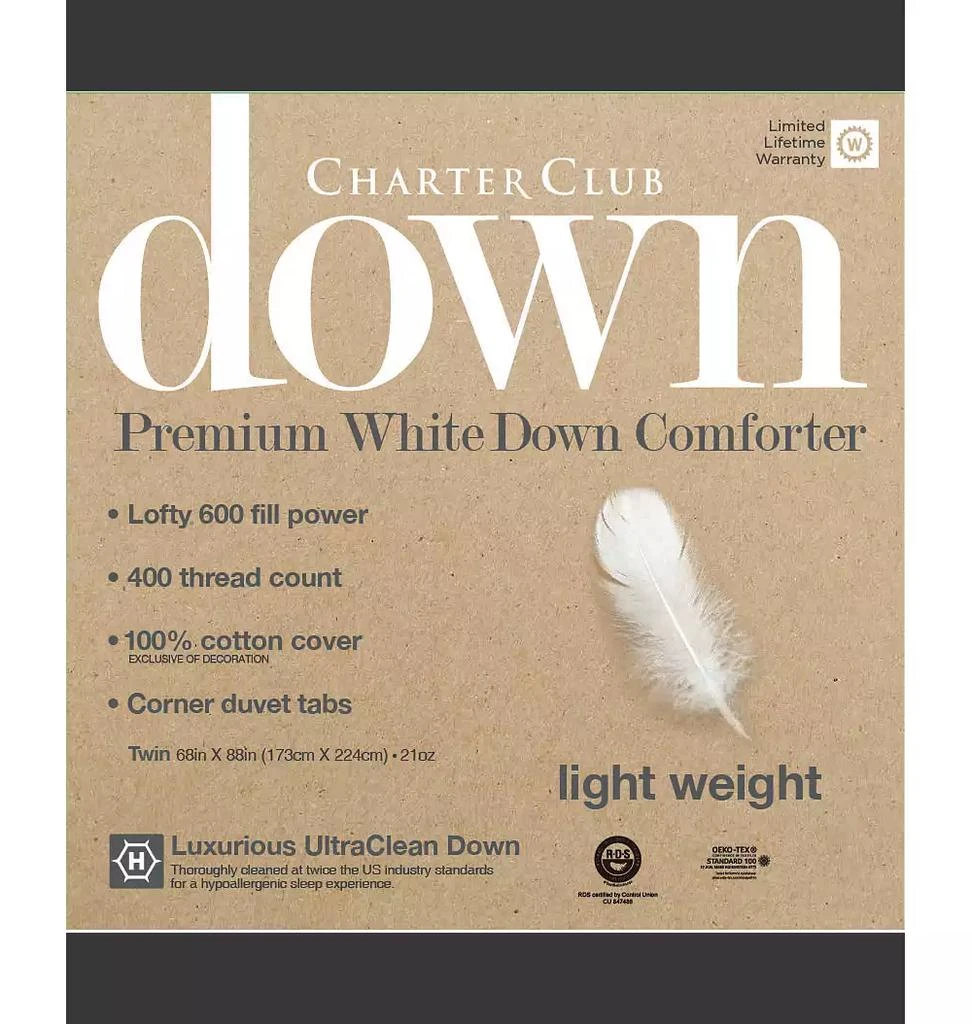Charter Club White Down Comforters, Exclusively at Macy’s 4