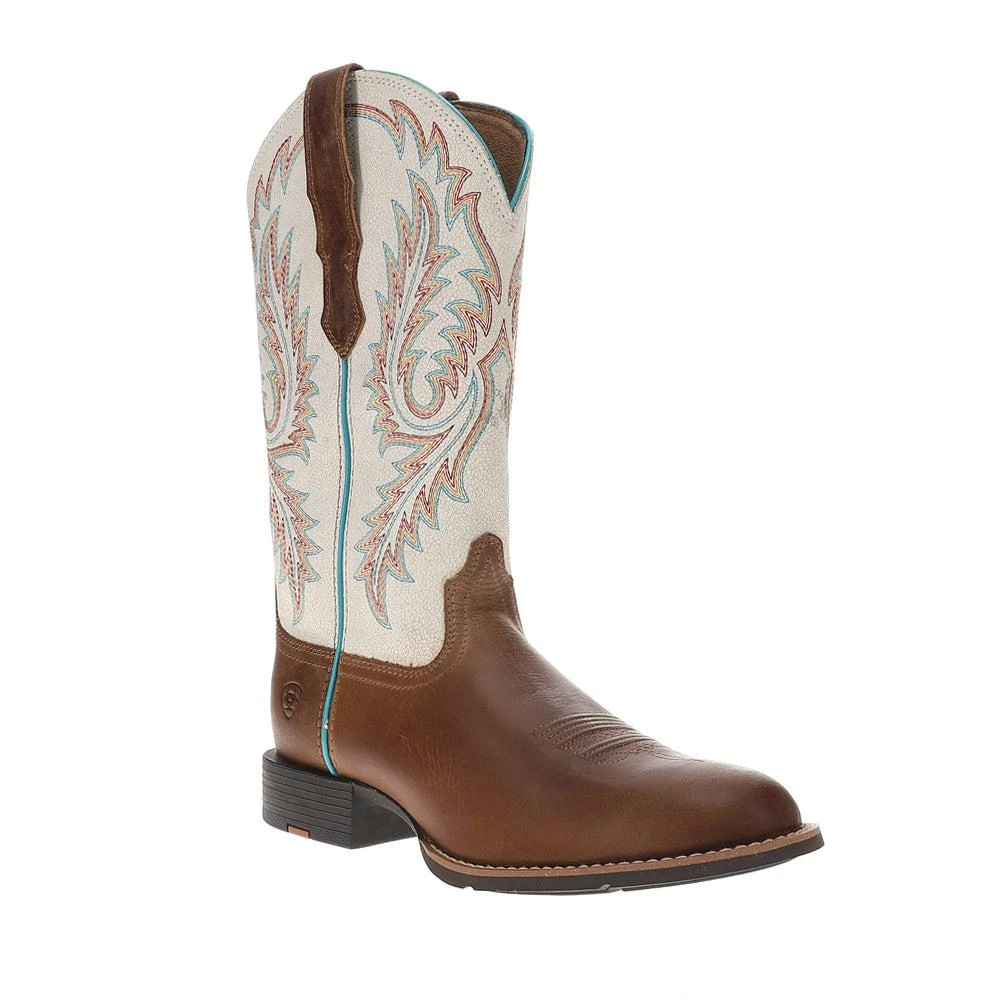 Ariat Round Up StretchFit Embroidered Wide Square Toe Cowboy Boots 2
