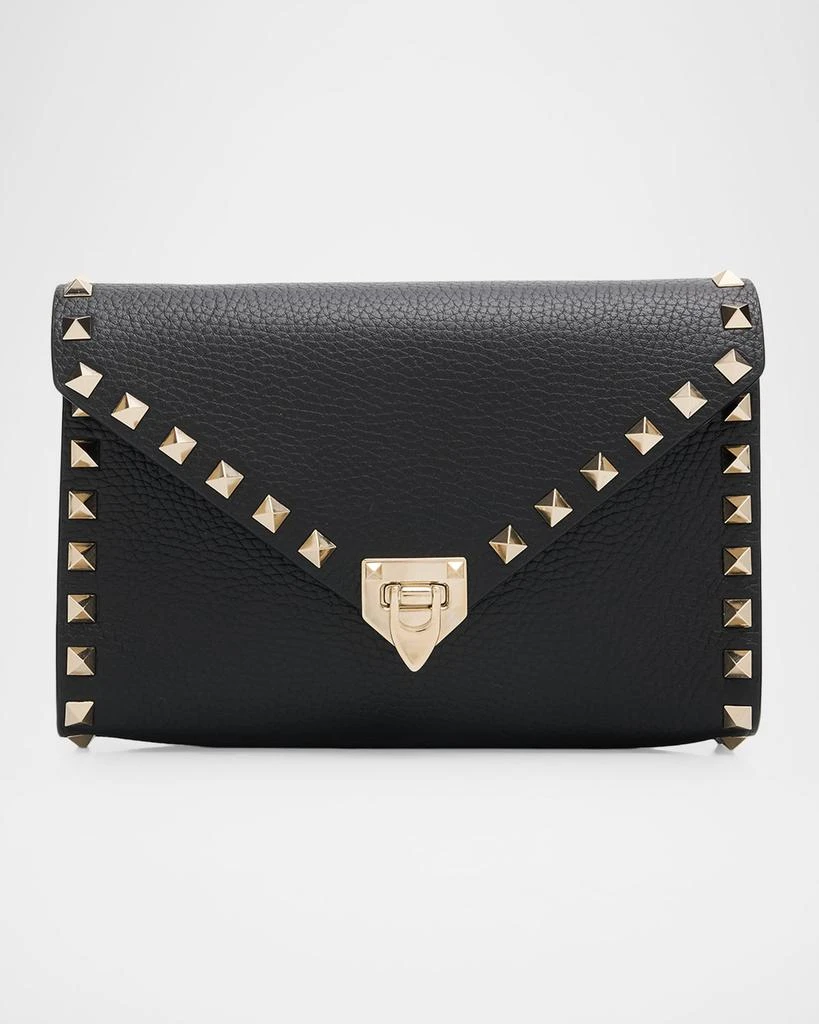 Valentino Mini Rockstud Grain Leather Clutch Bag