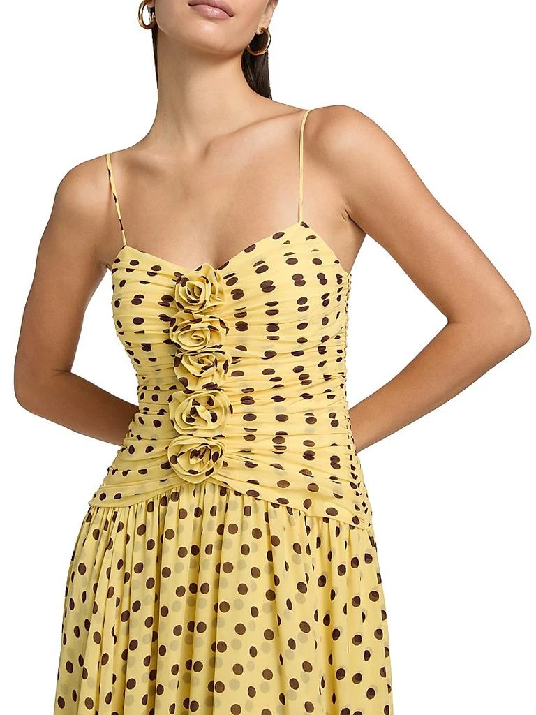 Camille Polka Dot Rosette-Detail Midi-Dress  On Sale Now with Up to 40%  Off | Discover Exclusive Deals & Savings at BeyondStyle  Authentic Cinq   Sept sweetheart|contemporary|Women's|women's  apparel|women's|sleeveless|a-line|dresses|print|midi-length ...