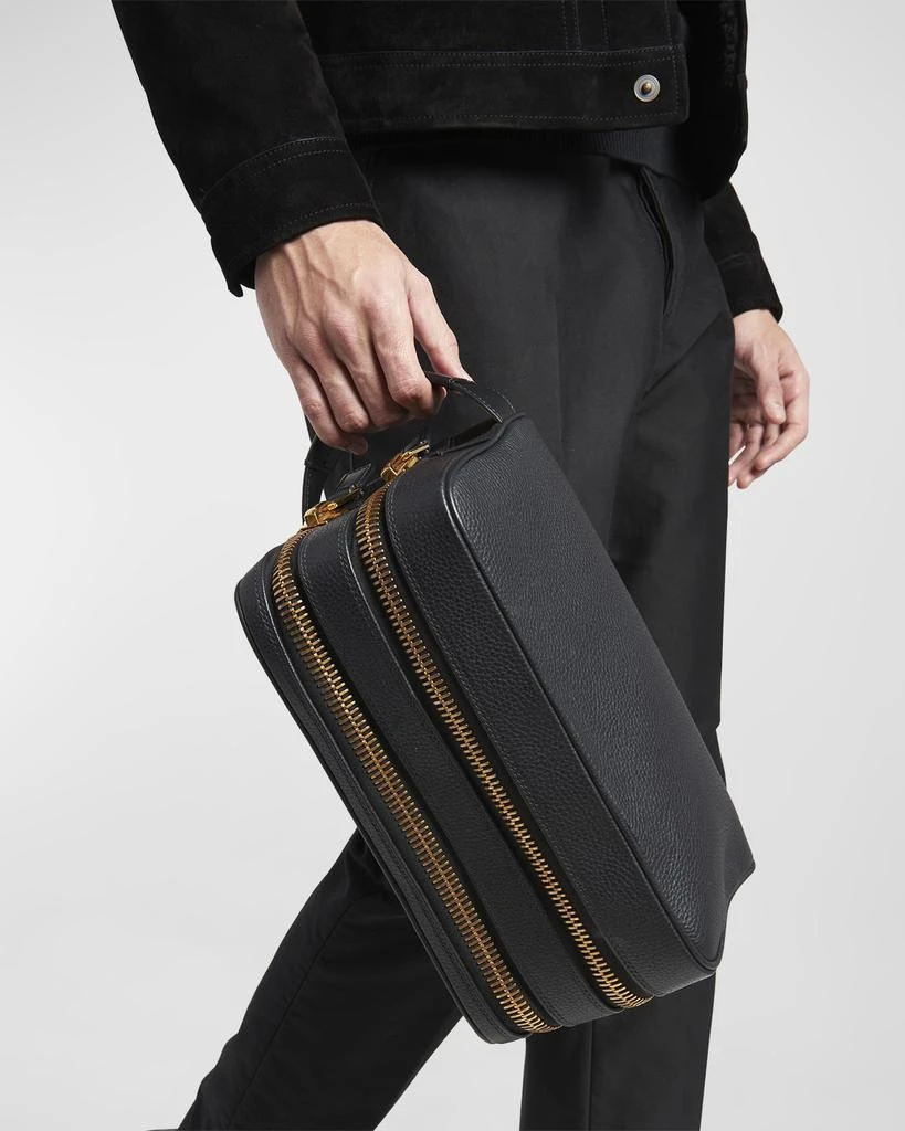 Tom Ford Men's Soft Leather Double-Zip Toiletry Bag - Wallets - Free ...