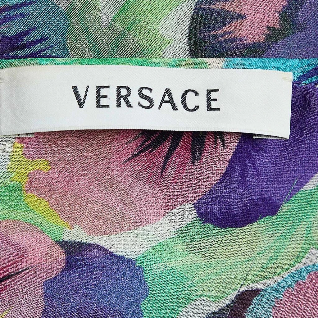 Versace Versace Multicolor Floral Printed Silk Kaftan Top L 4