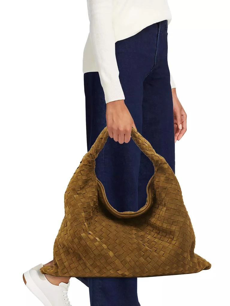Bottega Veneta Large Hop Intrecciato Suede Hobo Bag 2