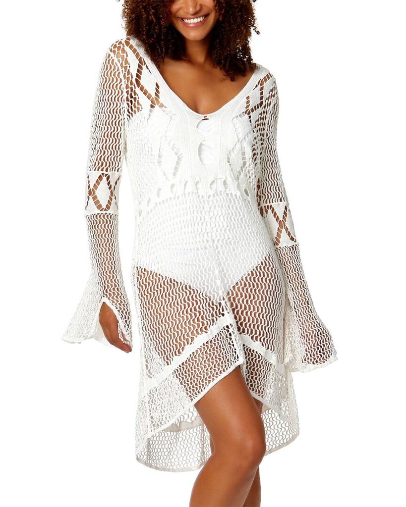 Ibiza IBIZA High Low Crochet Cover-Up Dress