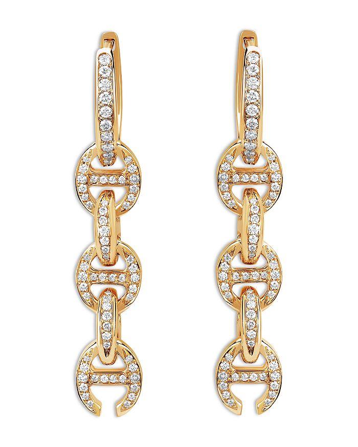Hoorsenbuhs 18K Yellow Gold Heritage Diamond Pavé Chain Link Drip Hoop Earrings