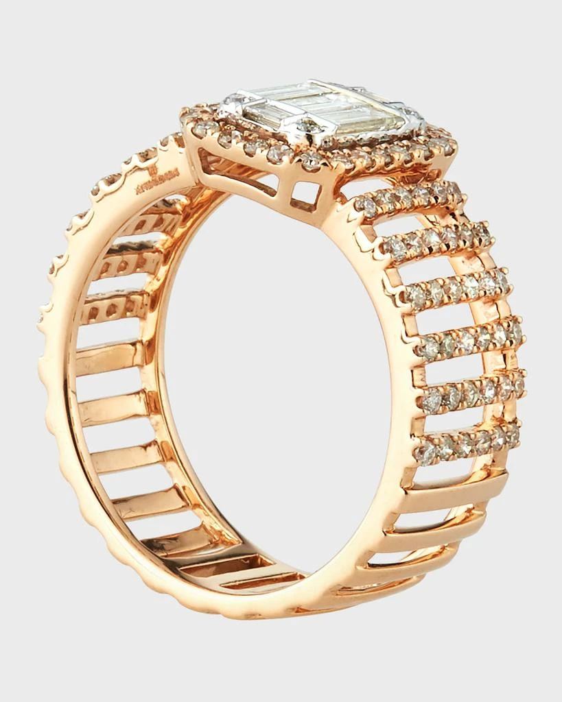 Andreoli 18k Pave & Baguette Wide Diamond Ring, Size 7 3