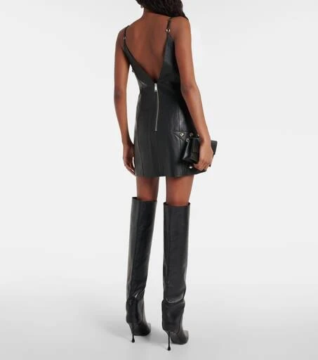 AREA Studded leather minidress 3