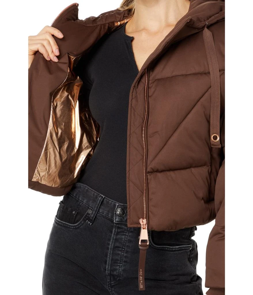 Avec Les Filles Rose Gold Hardware Cropped Puffer 3