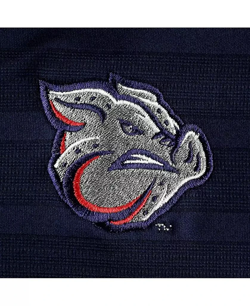 CHAMPION Men's Navy Lehigh Valley IronPigs Textured Solid Polo Shirt 4