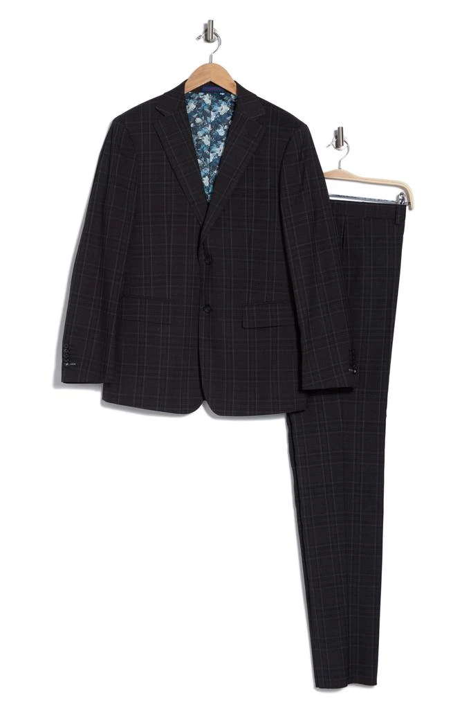 English Laundry Plaid Trim Fit Notch Lapel Two-Piece Suit 3