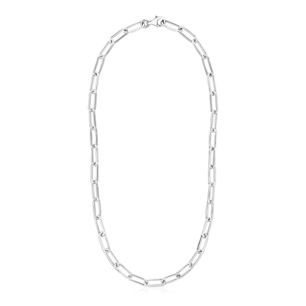 FASHNZFAB Sterling Silver Paperclip Chain Necklace