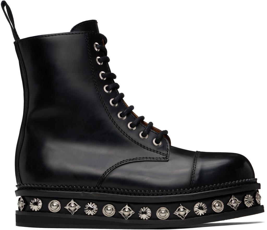 SaayaEgami専用VOLUMINOUSTOE PLATFORM BOOTS Akaada Izumi Violet Patent Stretch Leather Chunky Boots