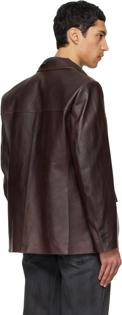 TONYWACK Brown Vegetable Lamb Leather Blazer 3