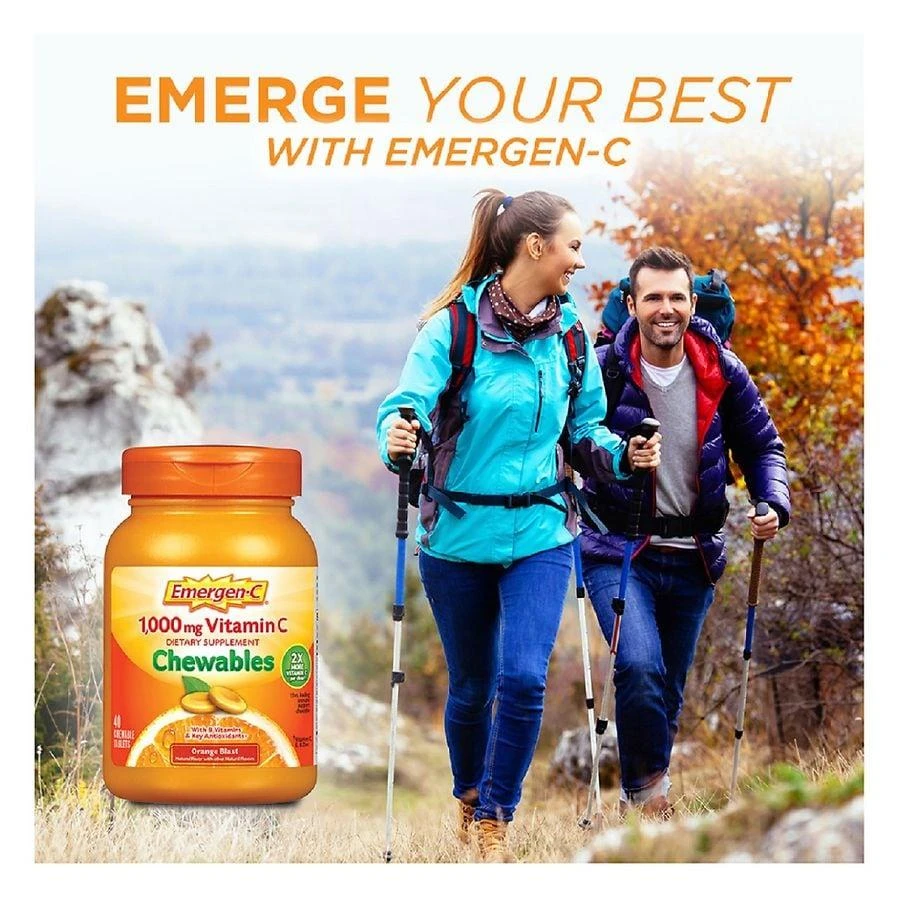 Emergen-C Immune Support Chewable Tablet with 1000 mg Vitamin C & B Vitamins Orange Blast 7