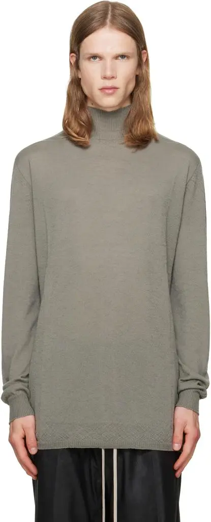 Rick Owens Taupe Tower Oversized Turtleneck