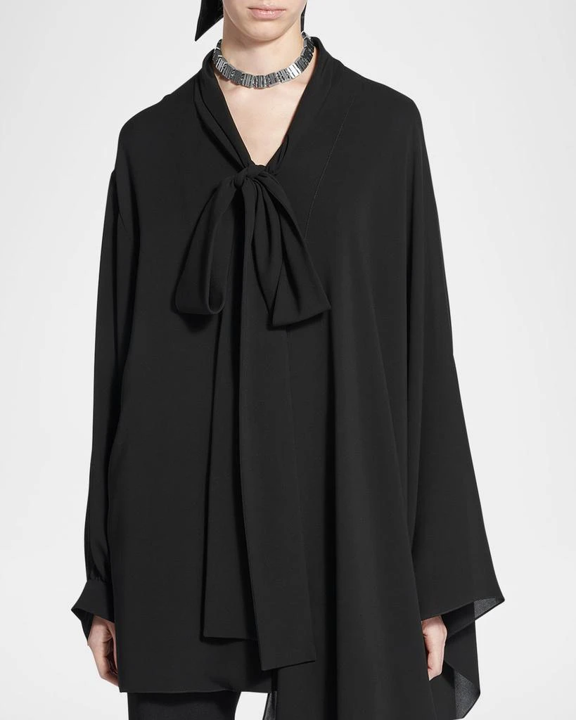 Balenciaga Long-Sleeve Silk Scarf Blouse 5