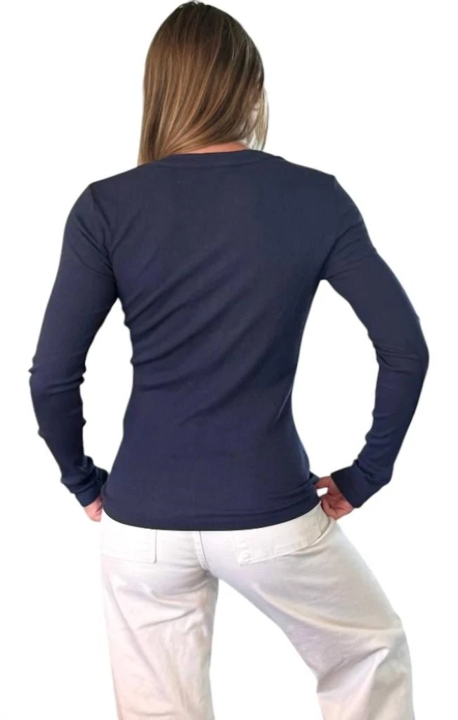Bobi Bobi - Long Sleeve Fitted Henley Top 2
