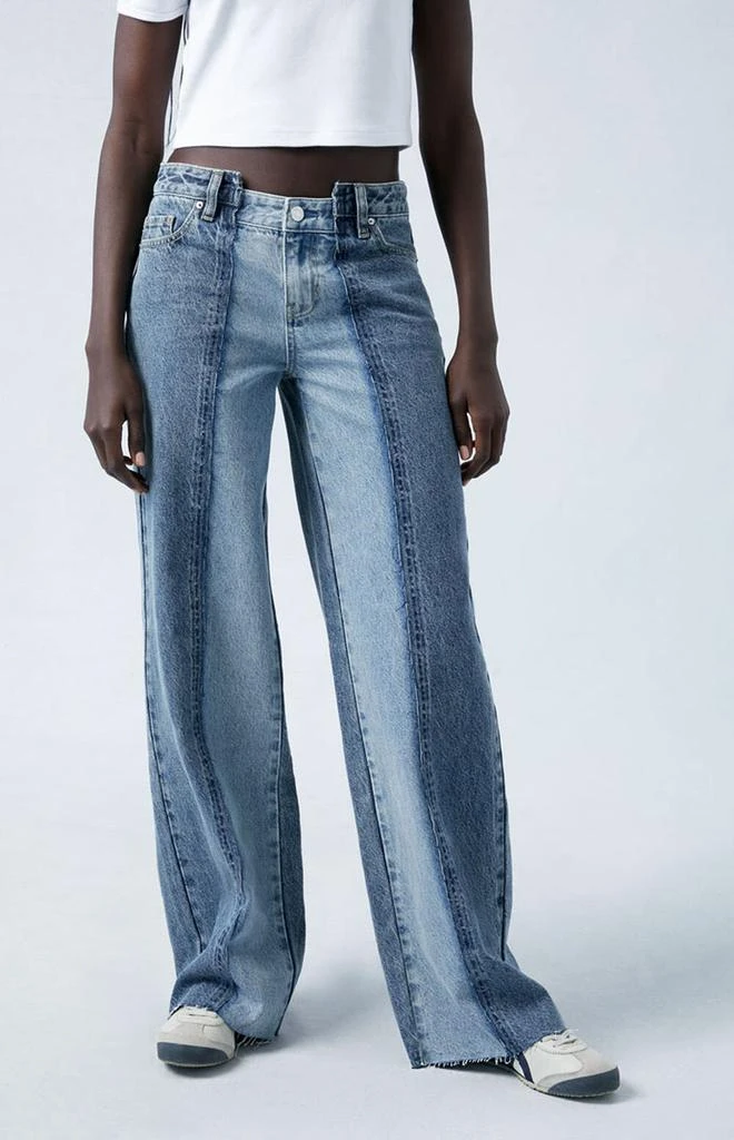 PacSun Eco Two-Tone Indigo Low Rise Baggy Jeans 1