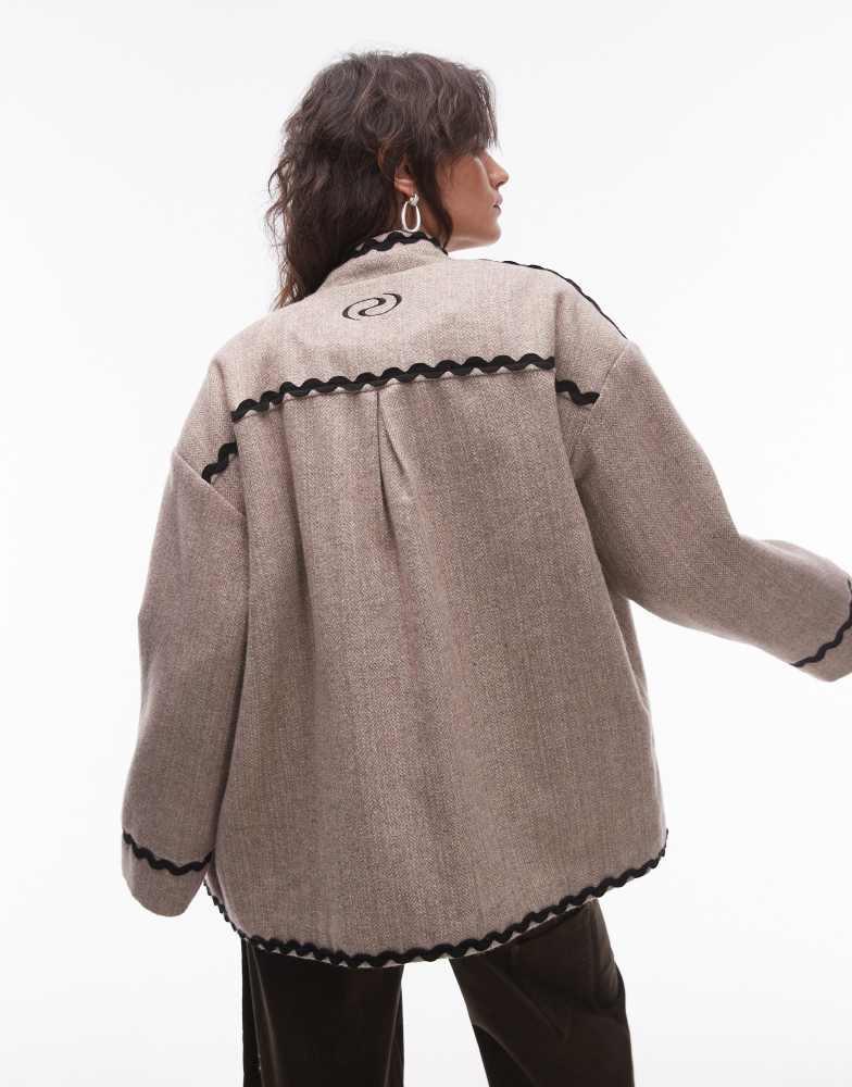 Resume blanket stitch toggle button jacket in sand – On Sale Now