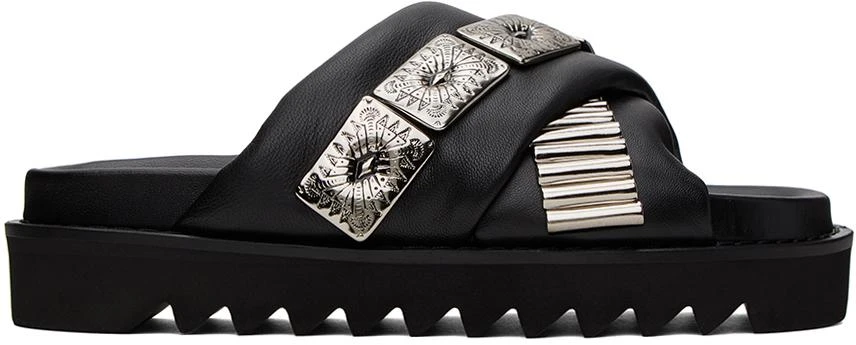 Toga Virilis SSENSE Exclusive Black Leather Slippers 1