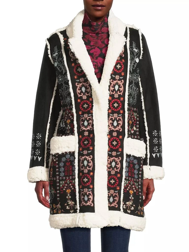 Johnny Was Lori Faux Suede Sherpa Jacket 3