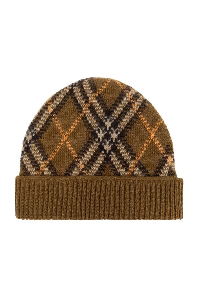 Burberry Burberry Checked Ribbed-Knit Beanie 2