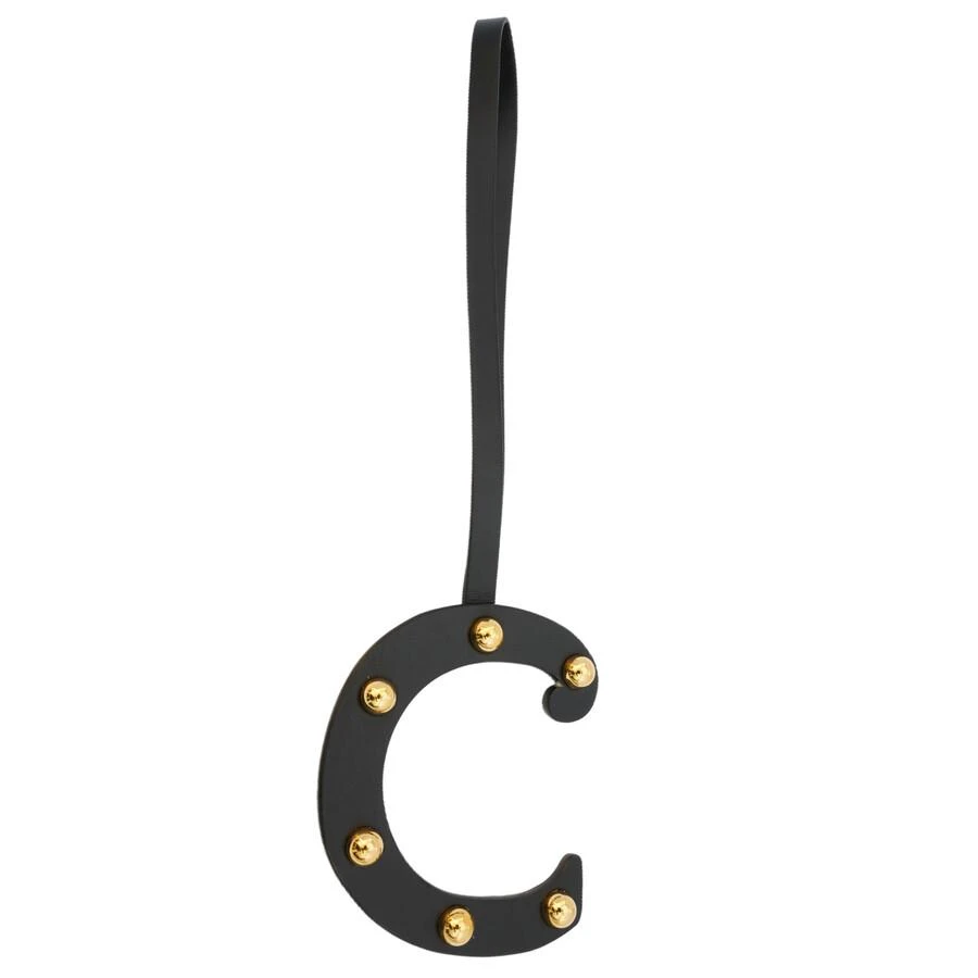 Burberry Black / Light Gold C Studded Leather Alphabet Ladies Bag Charm 1