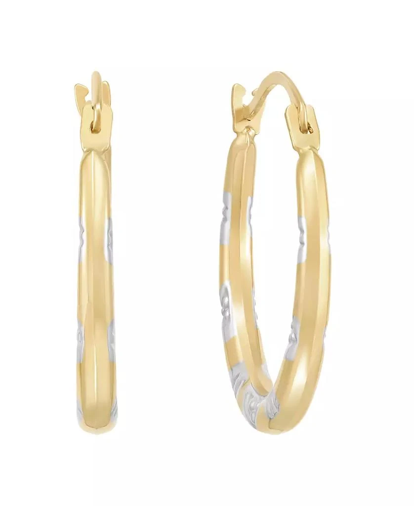 Macy's Polished Pattern Hoop Earrings in 14K Yellow Gold 3
