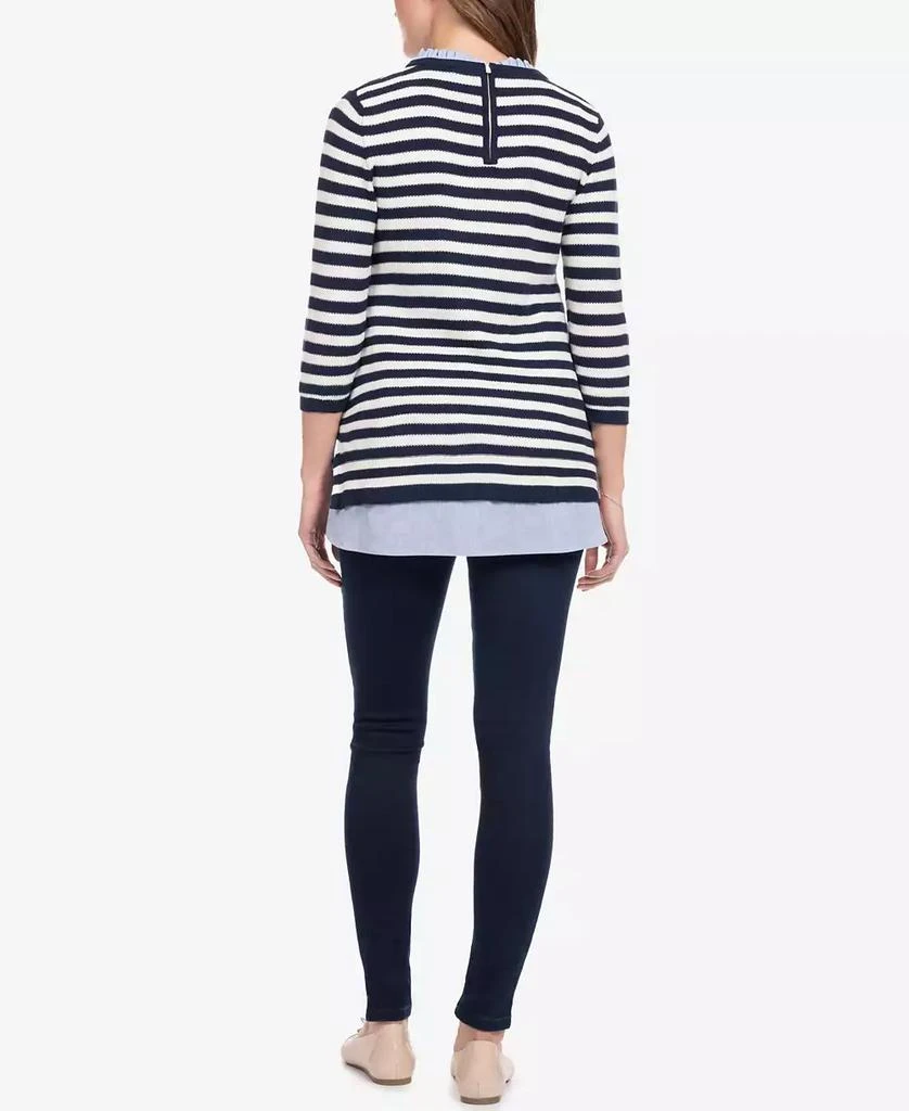 Seraphine Women's Cotton Maternity Nursing Sweater with Detachable Collar 4