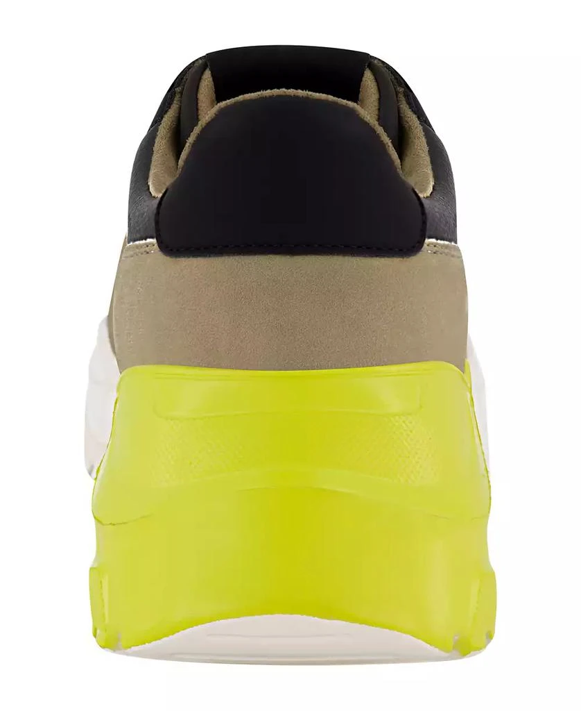 DKNY Men's Mixed Media Runner with Front Logo Strap Sneakers 3