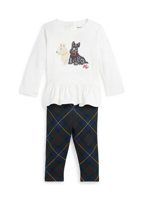Ralph Lauren Lauren Childrenswear Baby Girls Dog Print Jersey T Shirt Leggings Set 1