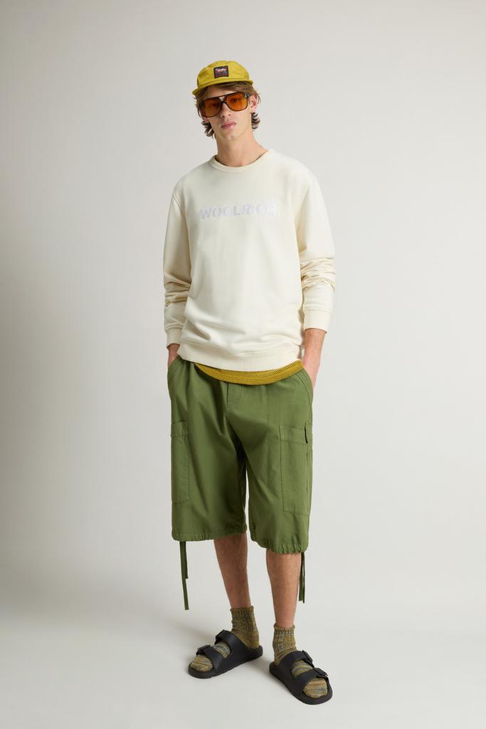 Woolrich Crewneck Sweatshirt in Light Cotton-Blend Fabric - Men - White