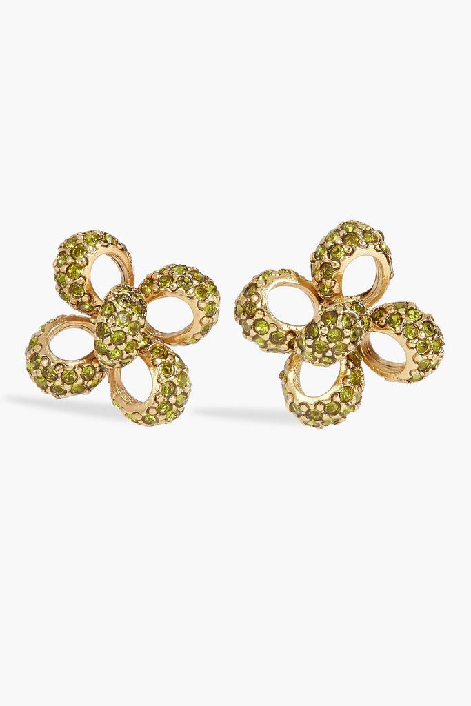 Oscar de la Renta Gold-tone crystal earrings