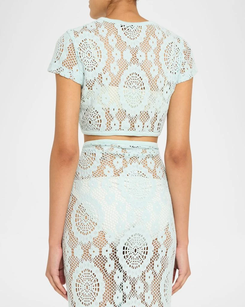 SIMKHAI Lidie Open-Knit Crop Top 3