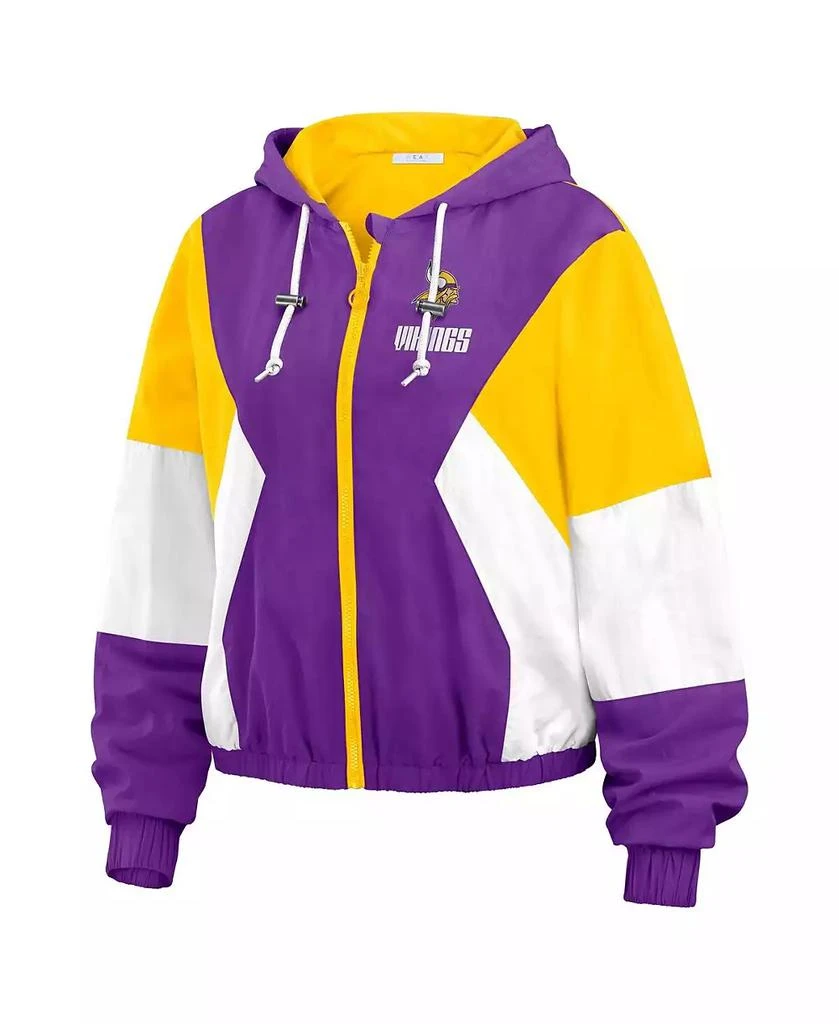 WEAR by Erin Andrews Women's Purple Minnesota Vikings Color Block Full-Zip Windbreaker Jacket 3