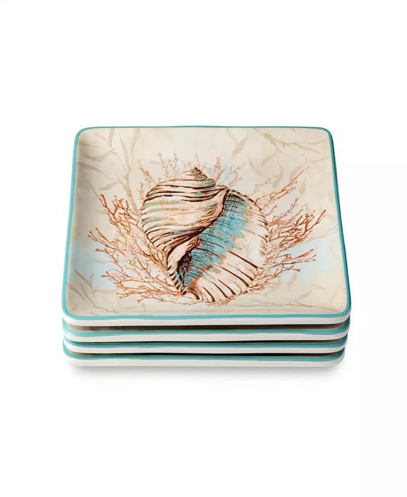 Salad Plate Set Escape to the Sea 4 Piece Multicolored Ceramic - Thumbnail 3