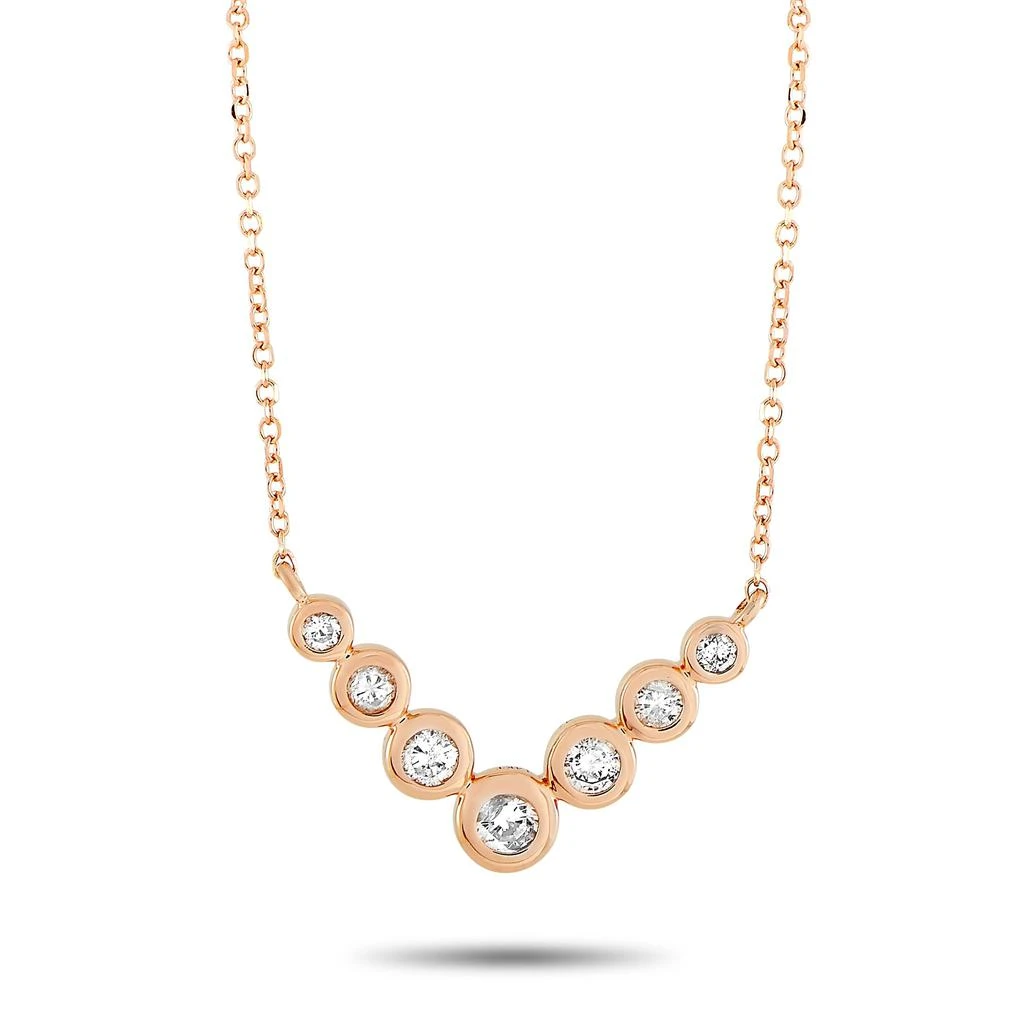 Non Branded 14K Rose Gold 0.25 ct Diamond Pendant Necklace 1