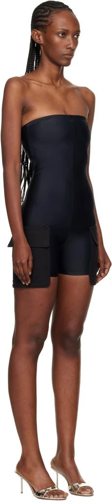 Courrèges Black 2-Pocket Jersey Bustier Overall Jumpsuit 2