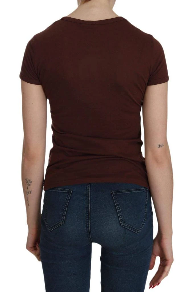 Exte Exte  Heart Print Crew Neck  Short Sleeve Blouse 4