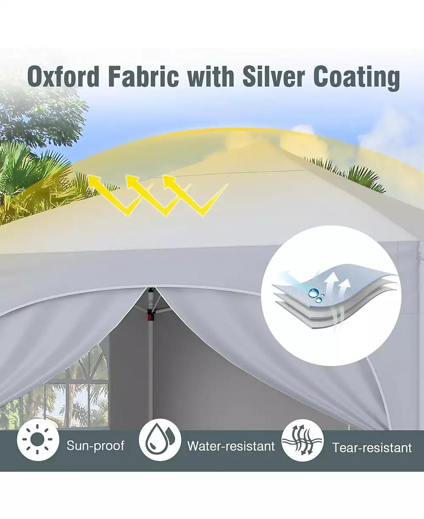 Mecale 10 X 10 FT Pop up Canopy Tent with 4 Removable Sidewall
