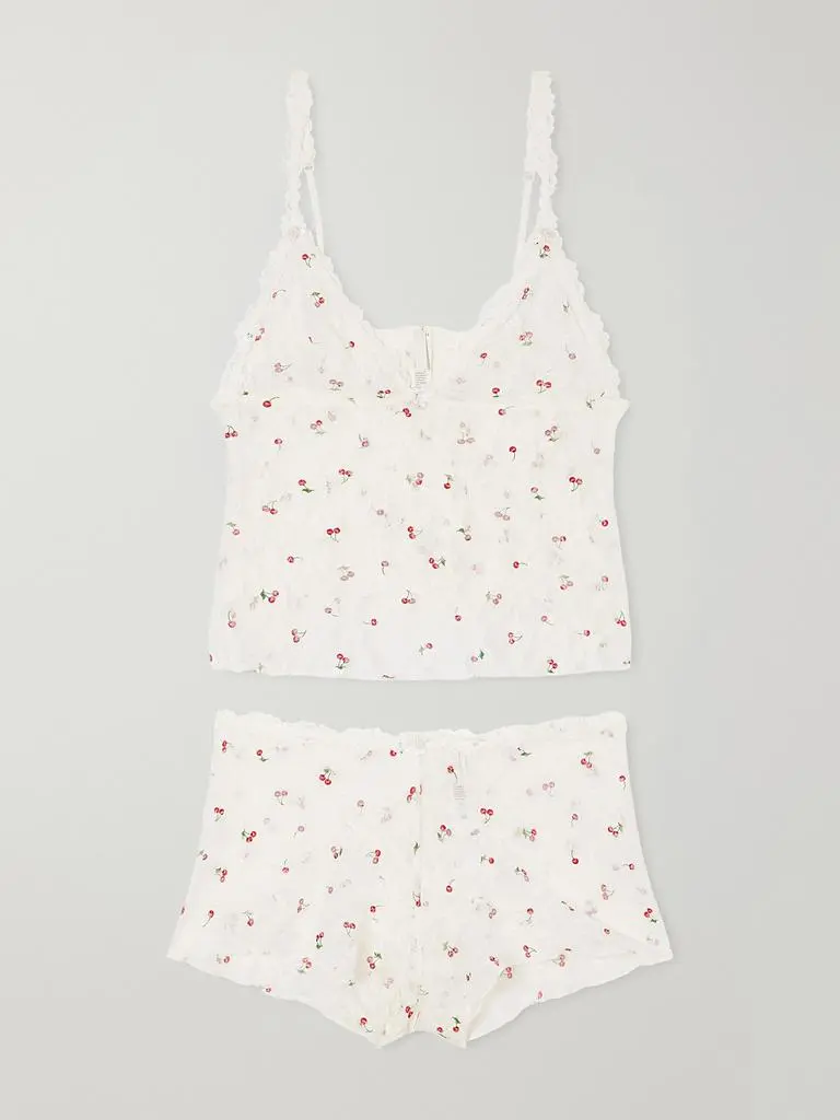 SKIMS Valentine's Day Lace Set - Ivory Cherry Print