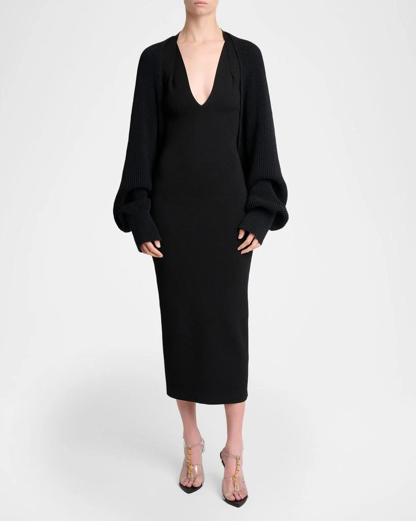 Balmain Rib Knit Oversized Bolero Cardigan 2