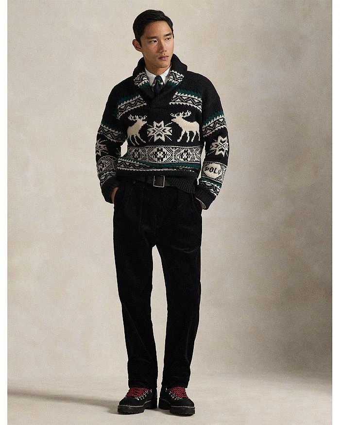 Ralph Lauren Wool Blend Elk Graphic Sweater