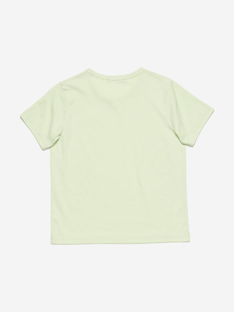 Acne Studios Acne Studios Kids Nash Face T-Shirt in Green