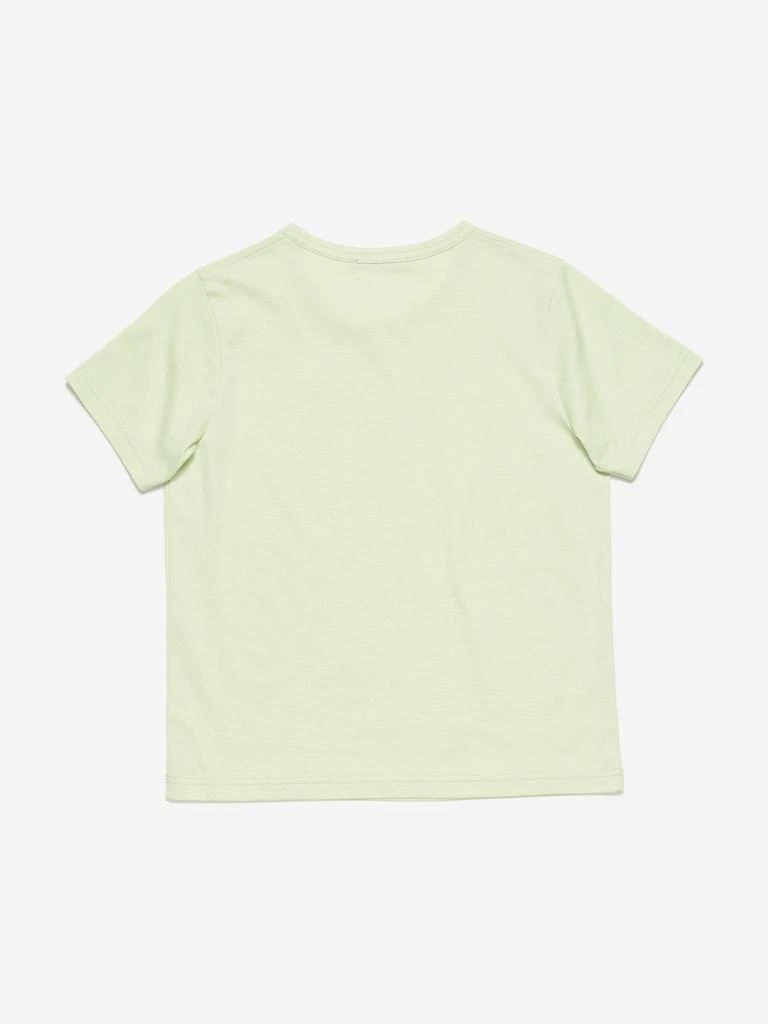 Acne Studios Acne Studios Kids Nash Face T-Shirt in Green 2