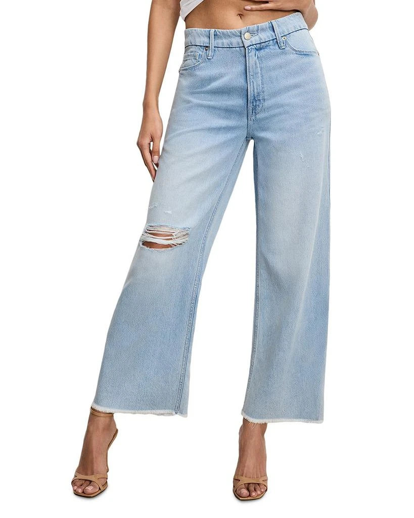 Good American Weightless Good Skate Wide Cropped Jeans in Indigo959 1