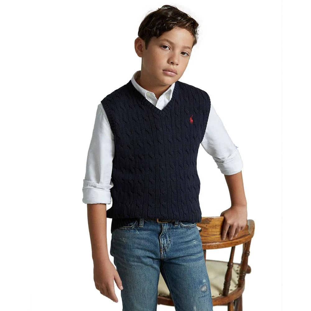Polo Ralph Lauren Big Boys Cable- Knit Sweater Vest 3