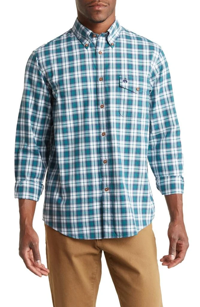 Brooks Brothers Brushed Twill Check Regent Fit Dress Shirt 1